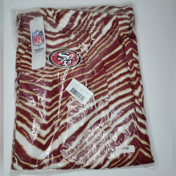 NWT Authentic NFL San Franscisco 49ers Men Large Long Pants Football Red Stripes - Picture 8 of 8